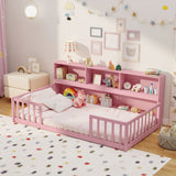 Twin Size Montessori Floor Bed with Bookcase