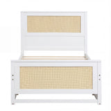 Twin Size Rattan Bed Frame with Storage Drawers