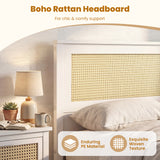 Twin Size Rattan Bed Frame with Storage Drawers