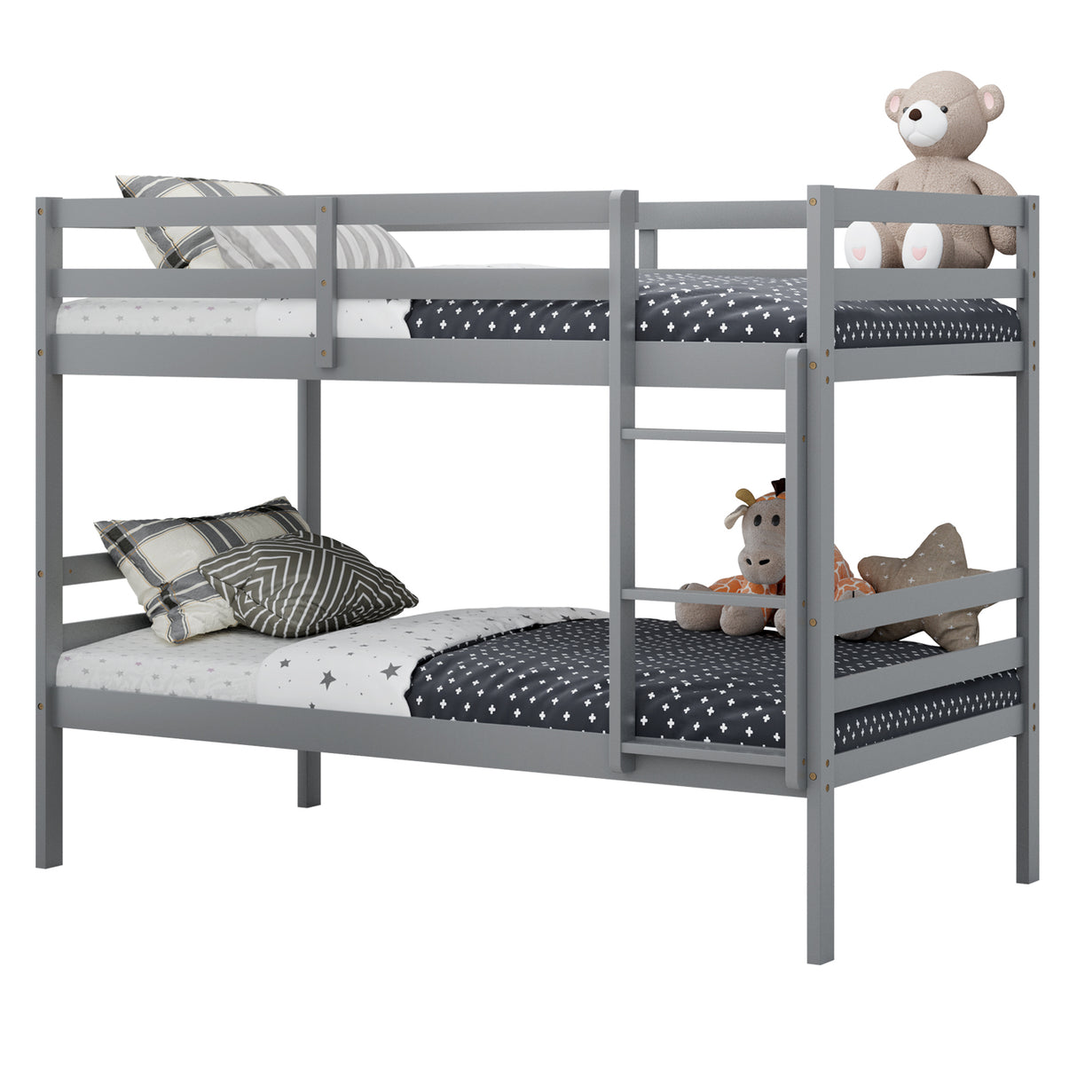 Twin Bunk Bed Children Wooden Bunk Beds Solid Hardwood