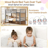 Twin Bunk Bed Children Wooden Bunk Beds Solid Hardwood