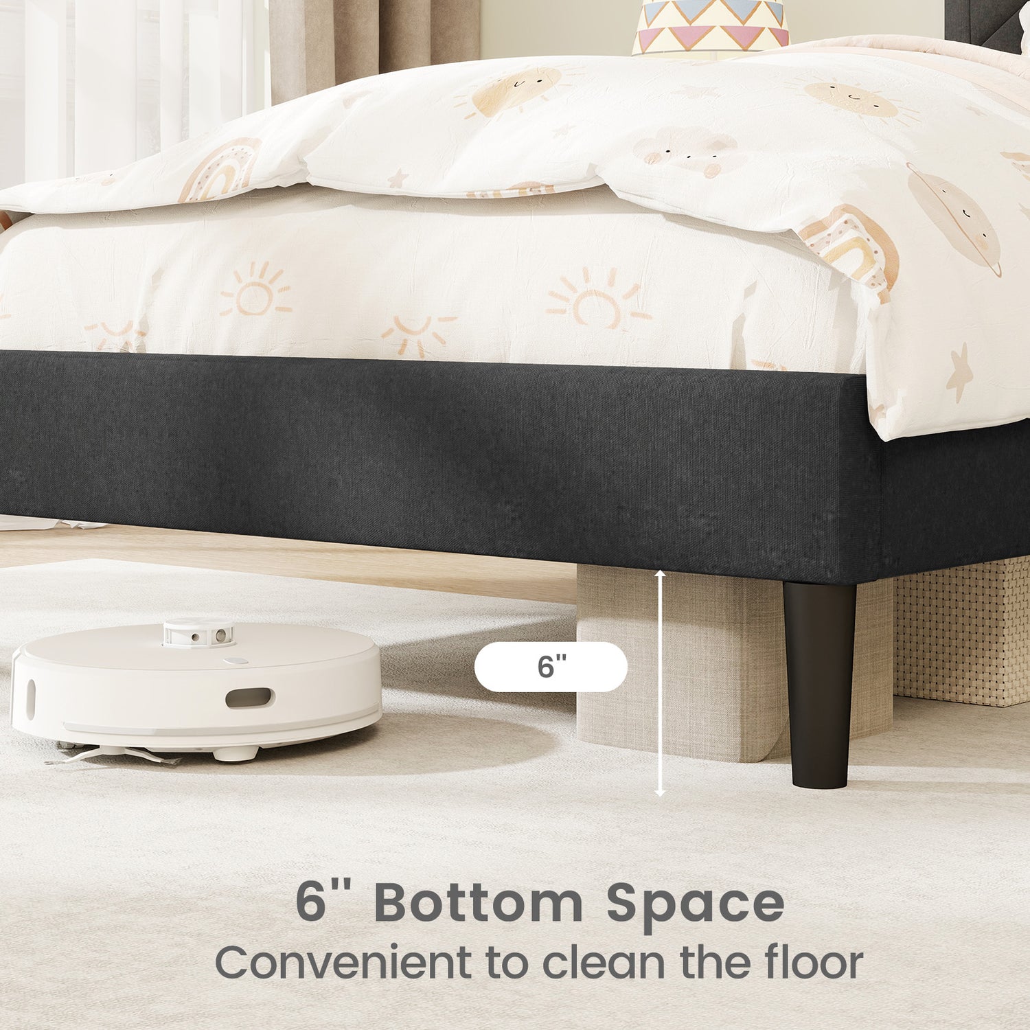 Twin/Full/Queen Size Upholstered Platform Bed Frame with High Headboard