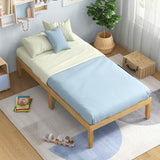 14 Inch Twin Wood Platform Bed Frame with Wooden Slats Support