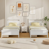 Twin Size Wooden Bed Frame with 2 Drawers for Teens and Adults