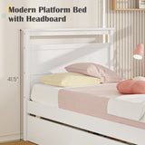 Twin Size Wooden Bed Frame with 2 Drawers for Teens and Adults