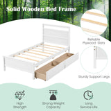 Twin Size Wooden Bed Frame with 2 Drawers for Teens and Adults