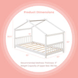 Twin Size Wooden House Bed with Roof