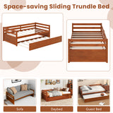 Twin Size Wooden Slat Trundle Platform