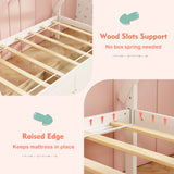 Twin Size Wooden Tent Platform House Bed with 2 Drawers