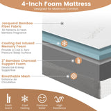 4 Inch Tri-fold Cooling Gel Memory Foam Mattress