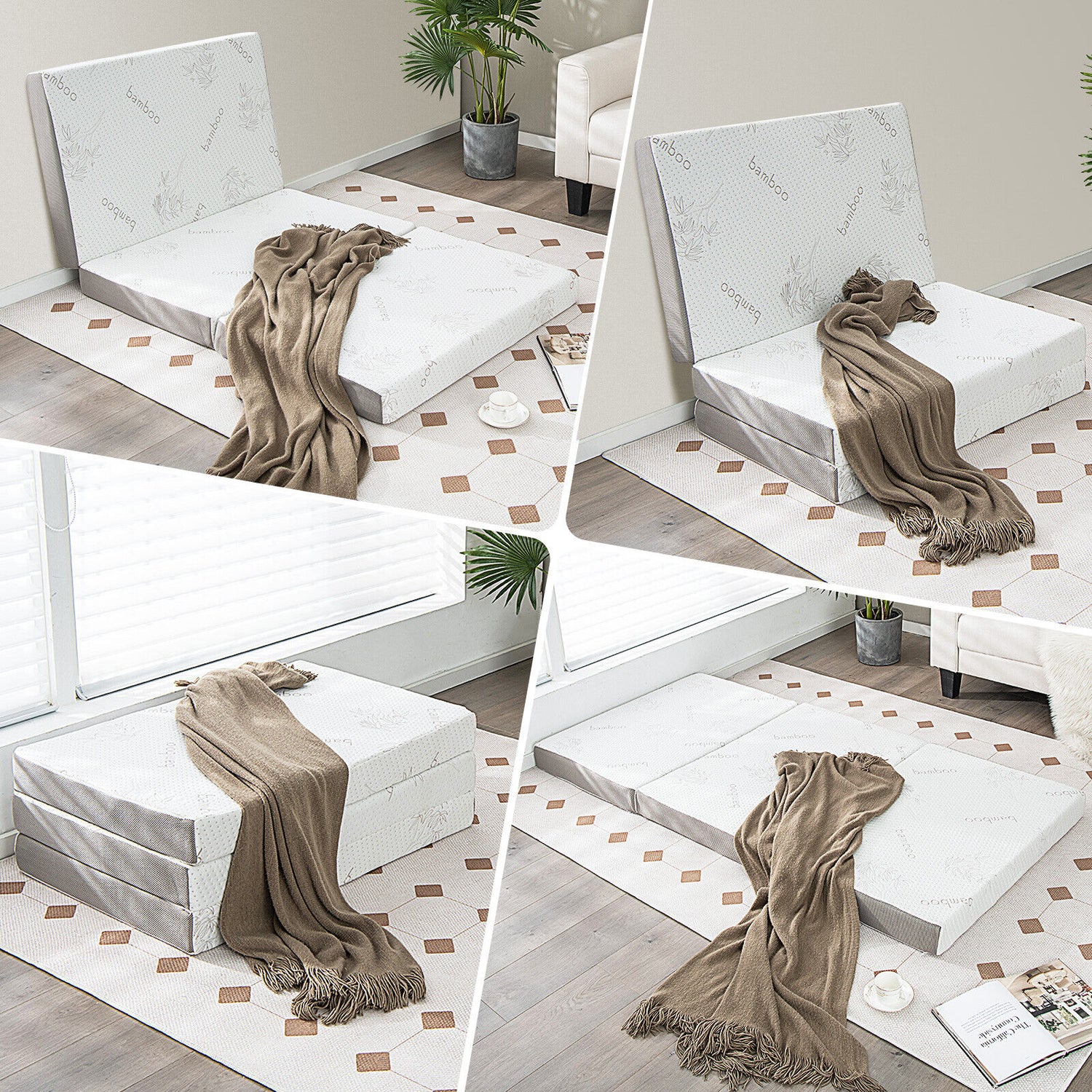 4 Inch Tri-fold Cooling Gel Memory Foam Mattress