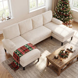 U-shaped Sectional Couch with Double Chaise for Living Room
