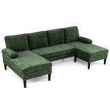 U-shaped Sectional Couch with Double Chaise for Living Room