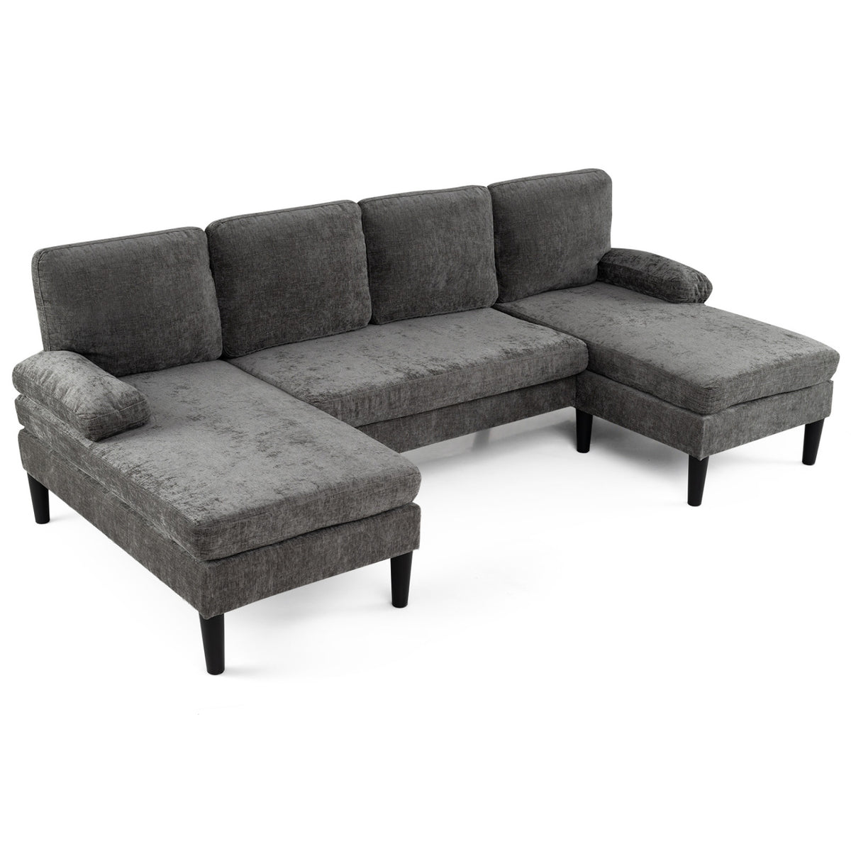 U-shaped Sectional Couch with Double Chaise for Living Room