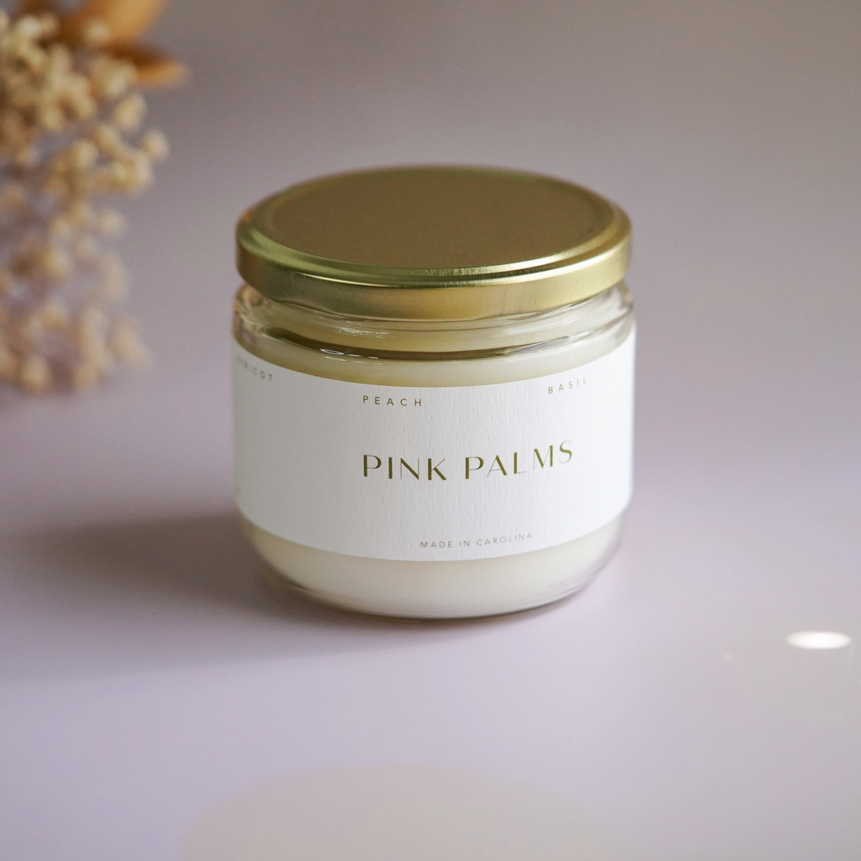 Pink Palms Candle | Apricot + Basil