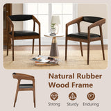 Upholstered Armchairs Set of 2 with Cozy Backrest and Padded Seat Cushion-Brown