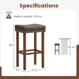 Upholstered Bar Stools Set of 2 with Footrests for Counter