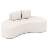 Upholstered Curved Sofa with 2 Cozy Pillows