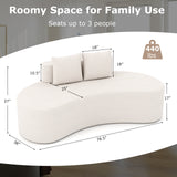 Upholstered Curved Sofa with 2 Cozy Pillows