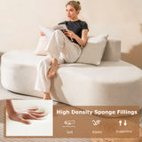 Upholstered Curved Sofa with 2 Cozy Pillows