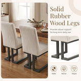 Upholstered Dining Chairs Set of 2 with Rubber Wood Legs and Padded Seat for Dining Room