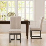 Upholstered Dining Chairs Set of 2 with Rubber Wood Legs and Padded Seat for Dining Room