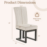 Upholstered Dining Chairs Set of 2 with Rubber Wood Legs and Padded Seat for Dining Room