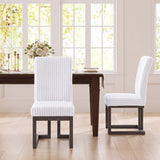 Upholstered Dining Chairs Set of 2 with Rubber Wood Legs and Padded Seat for Dining Room