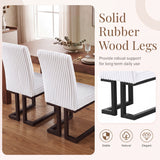 Upholstered Dining Chairs Set of 2 with Rubber Wood Legs and Padded Seat for Dining Room