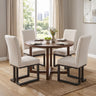 Upholstered Dining Chairs Set of 4 with Rubber Wood Legs and Padded Seat for Dining Room