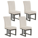 Upholstered Dining Chairs Set of 4 with Rubber Wood Legs and Padded Seat for Dining Room