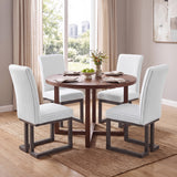 Upholstered Dining Chairs Set of 4 with Rubber Wood Legs and Padded Seat for Dining Room
