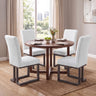 Upholstered Dining Chairs Set of 4 with Rubber Wood Legs and Padded Seat for Dining Room