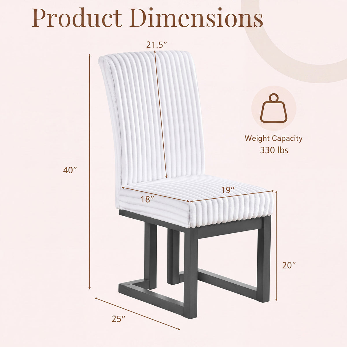 Upholstered Dining Chairs Set of 4 with Rubber Wood Legs and Padded Seat for Dining Room
