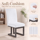 Upholstered Dining Chairs Set of 4 with Rubber Wood Legs and Padded Seat for Dining Room