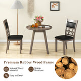 Upholstered Dining Chair Set of 2 with Padded Backrest and Seat-Gray