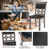 Upholstered Dining Chair Set of 2 with Padded Backrest and Seat-Gray