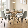Upholstered Fabric Dining Chairs Set of 4 with Sturdy Metal Legs and Curved Backrest