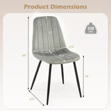 Upholstered Fabric Dining Chairs Set of 4 with Sturdy Metal Legs and Curved Backrest