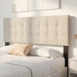 Upholstered Headboard Queen/Full Size Quilted Grid Linen Fabric Bed Frame Mount Panel