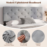 Upholstered Headboard Queen/Full Size Tufted Linen Fabric Bed Frame Mount Panel