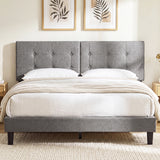 Upholstered Headboard with Adjustable Width for Full/Queen Size Beds-Dark Gray