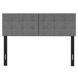Upholstered Headboard with Adjustable Width for Full/Queen Size Beds-Dark Gray