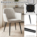 Upholstered PU Leather Kitchen Chairs Set of 2 with Curved Back and Wide Seat