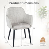 Upholstered PU Leather Kitchen Chairs Set of 2 with Curved Back and Wide Seat