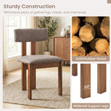 Upholstered Rubber Wood Dining Chairs Set of 4 with Curved Backrest-Walnut