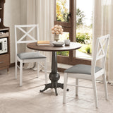 Upholstered Side Dining Chairs Set of 2 with Rubber Wood Frame