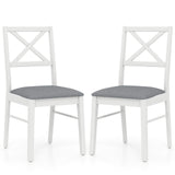 Upholstered Side Dining Chairs Set of 2 with Rubber Wood Frame