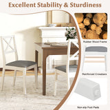 Upholstered Side Dining Chairs Set of 2 with Rubber Wood Frame