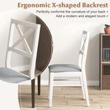 Upholstered Side Dining Chairs Set of 2 with Rubber Wood Frame